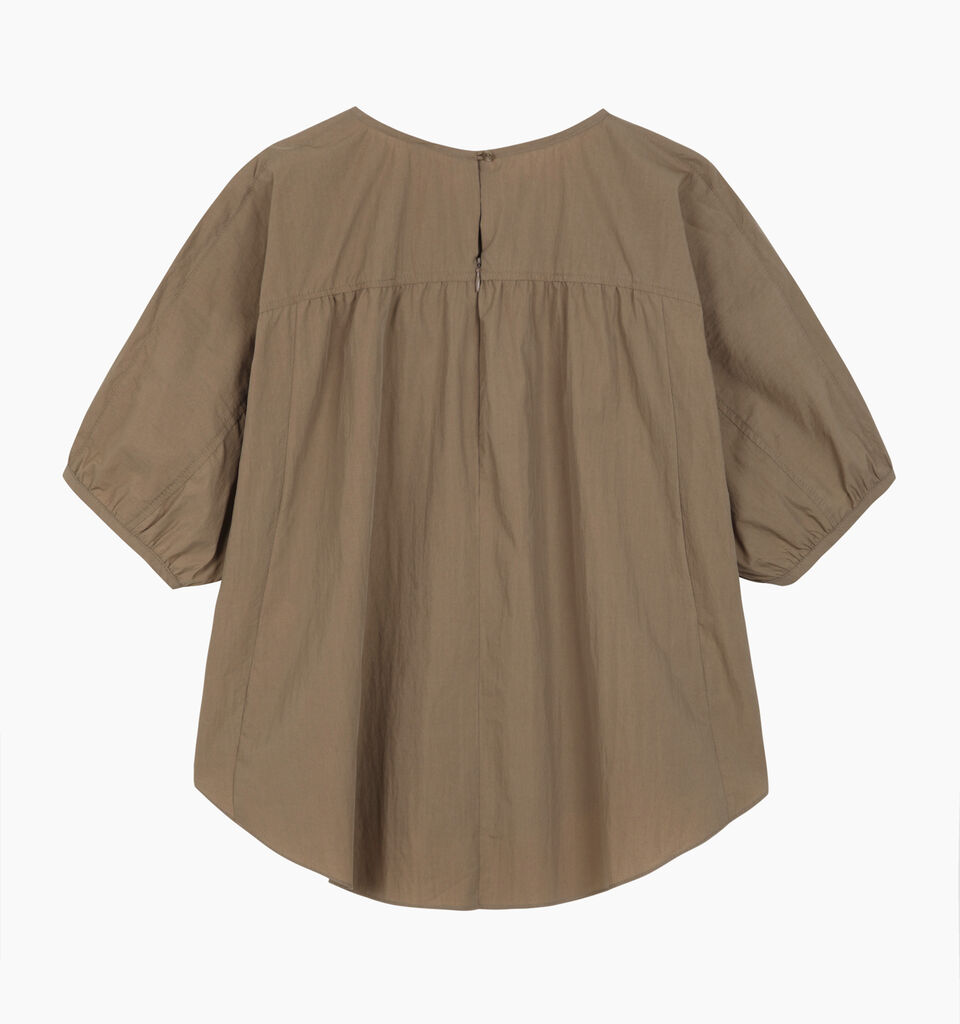 Brown blouse with balloon sleeves - null - Brown | Sisley K image number 2